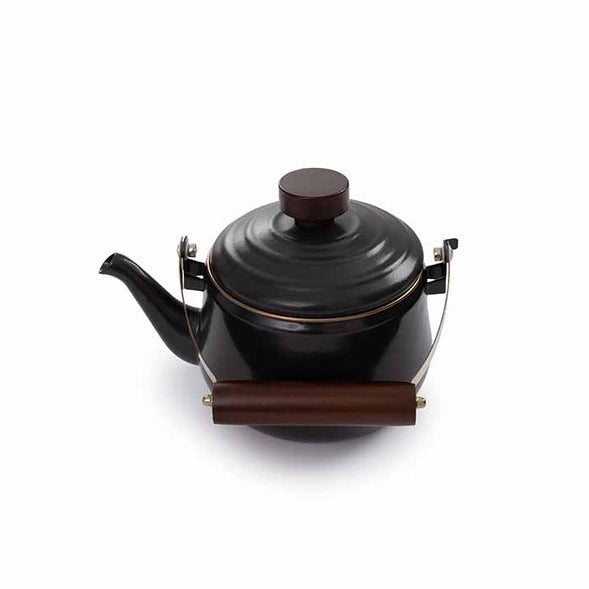 Barebones Enamel Teapot - Charcoal