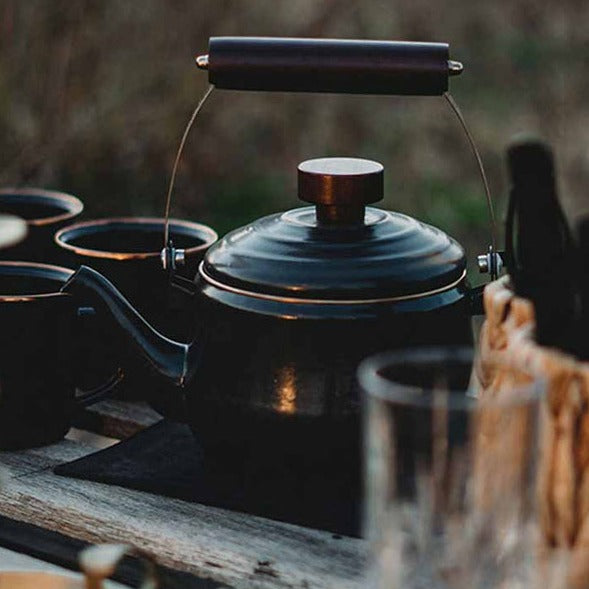 Barebones Enamel Teapot - Charcoal