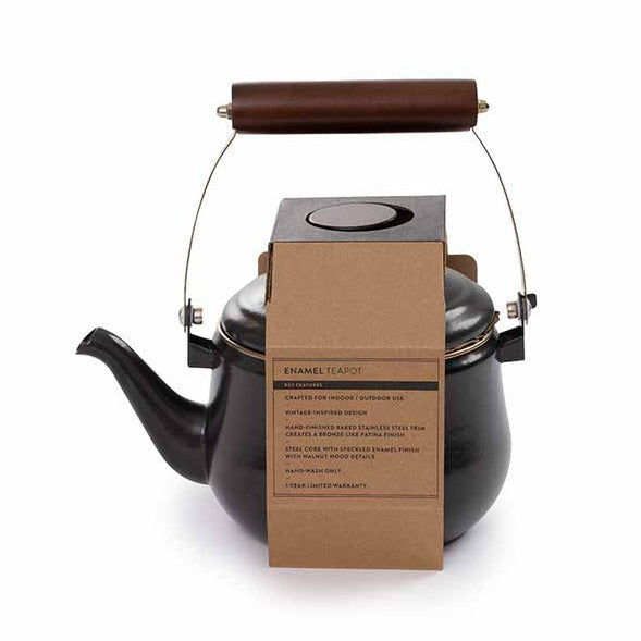 Barebones Enamel Teapot - Charcoal