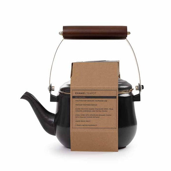 Barebones Enamel Teapot - Charcoal